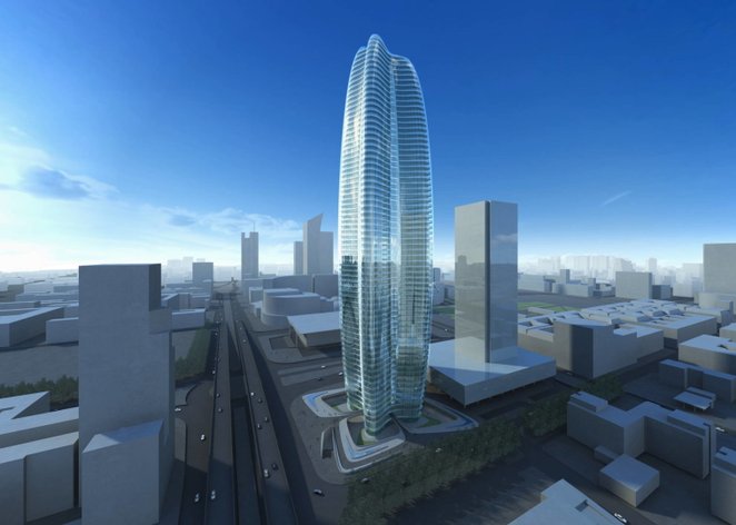 Projekt Lilium Tower zaprezentowany przez Zahę Hadid. Budynek miał mieć wysokość 260 metrów