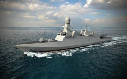Wizja fregaty typu Al Zubarah dla Marynarki Wojennej Kataru. Rys./Fincantieri.