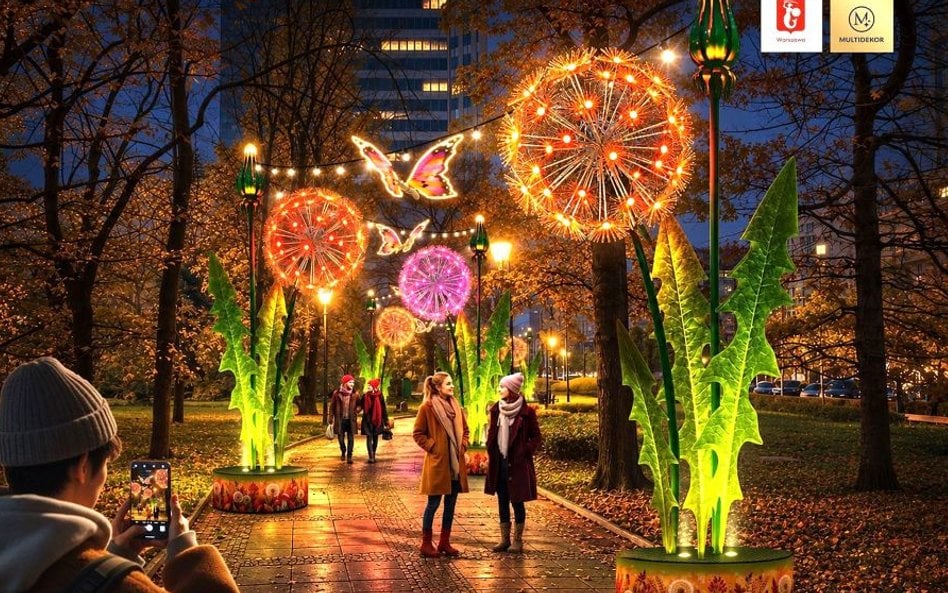 Wizualizacja iluminacji w Parku Świętokrzyskim
