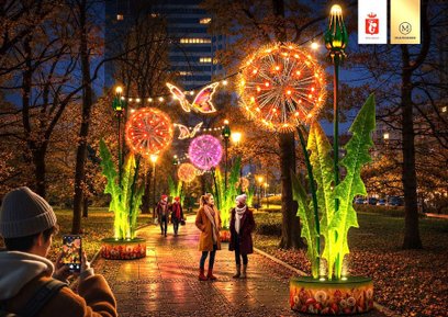 Wizualizacja iluminacji w Parku Świętokrzyskim