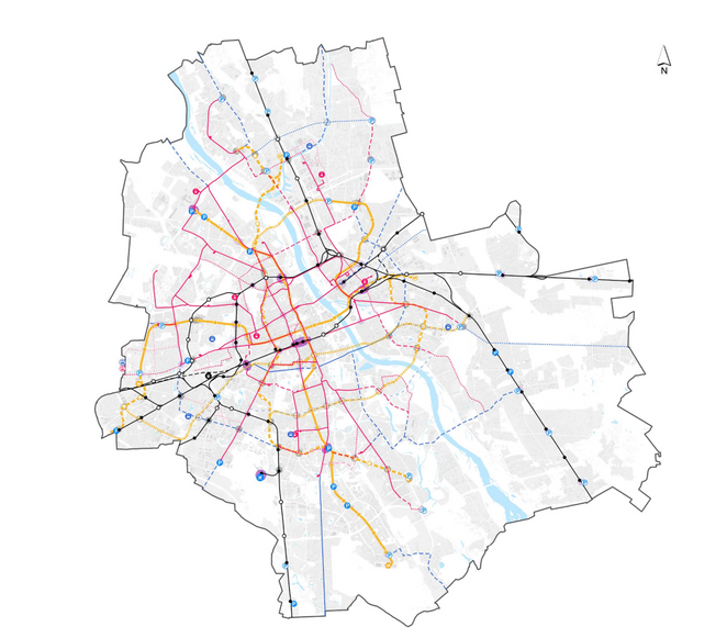 Plan rozwoju transportu w Warszawie zawarty w Strategii #Warszawa40+