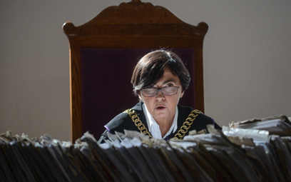 Sędzia Barbara Piwnik na sali rozpraw warszawskiego sądu okręgowego