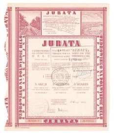 Zabytkowe akcje spółki Jurata mają ceny wywoławcze od 200 do 400 zł.