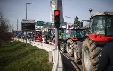 Protest rolników przy rondzie Mogilskim w Krakowie, 20 marca
