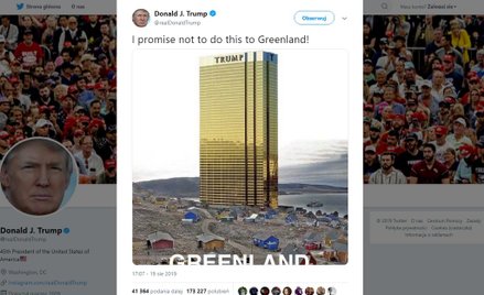 Trump żartuje: Nie postawię hotelu na Grenlandii