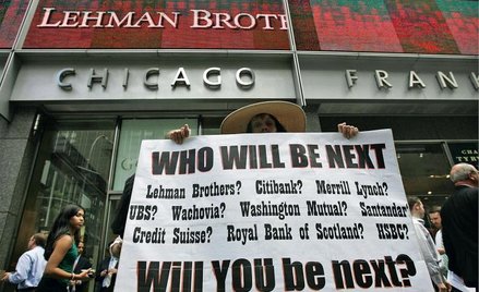 Upadek amerykańskiego banku Lehman Brothers spowodował, że inwestorzy zaczęli się bać o stabilność s