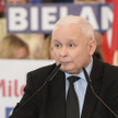 Kampania przed wyborami do Parlamentu Europejskiego. Prezes PiS Jarosław Kaczyński przemawiał na spo