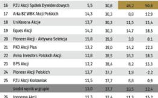 Fundusze akcji polskich