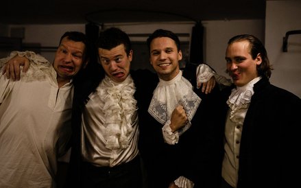 Tomasz Jachimek (Kucharz Filip) oraz Krzysztof Szczepaniak, Łukasz Stawowczyk i Szczepan Kajfasz (Go