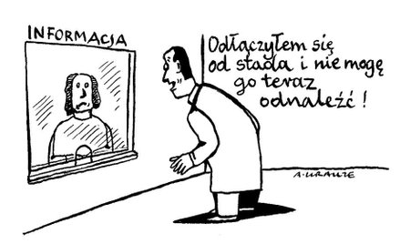 Komentarz rysunkowy. Odłączyłem się od stada