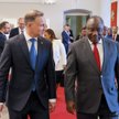 Prezydent Andrzej Duda oraz prezydent RPA Cyril Ramaphosa podczas spotkania w Warszawie