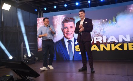 Sławomir Mentzen i Adrian Stankiewicz podczas spotkania w Białymstoku