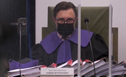 Sędzia Konrad Wytrykowski na rozprawie Izby Dyscyplinarnej Sądu Najwyższego w Warszawie