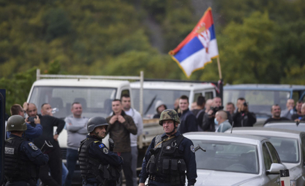 Protest na granicy Kosowa z Serbią