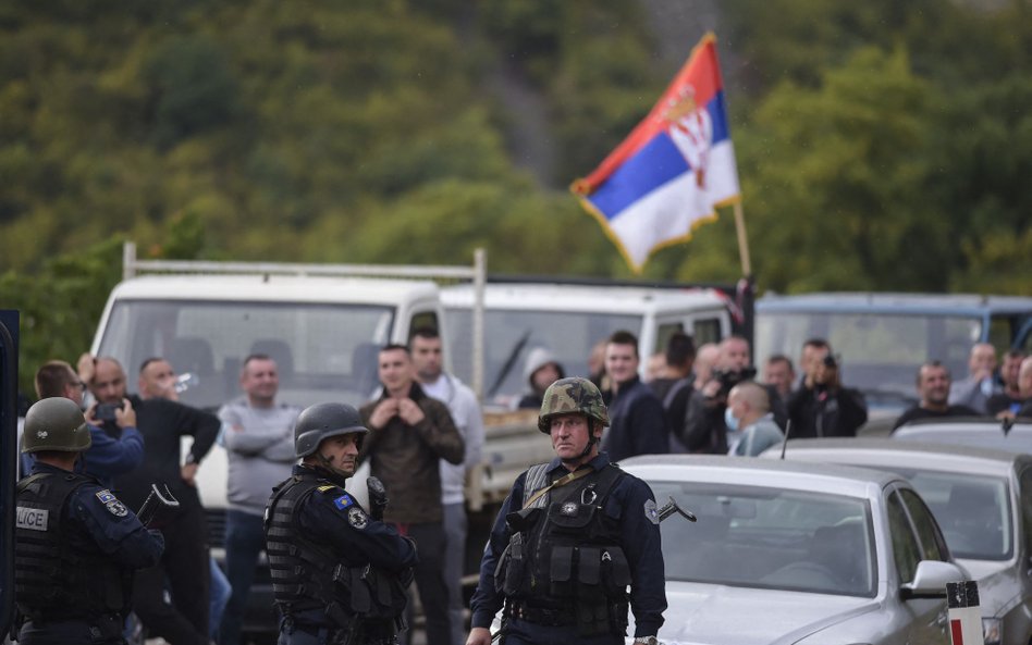 Protest na granicy Kosowa z Serbią