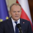 Premier Donald Tusk podczas konferencji prasowej w siedzibie Kancelarii Prezesa Rady Ministrów