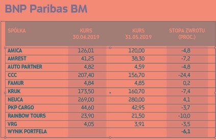Z PORTFELA WYPADAJĄ: ¶ Amica, CCC | Rozczarowujące wyniki I kwartału. ¶ Neuca | Realizacja zysku. DO