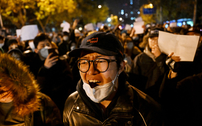 Uczestnicy demonstracji w Pekinie