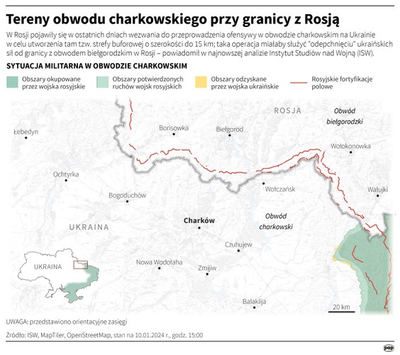 Granica między Rosją a Ukrainą w rejonie obwodu charkowskiego