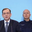 Minister spraw wewnętrznych i administracji Mariusz Kamiński i szef polskiej policji Jarosław Szymcz