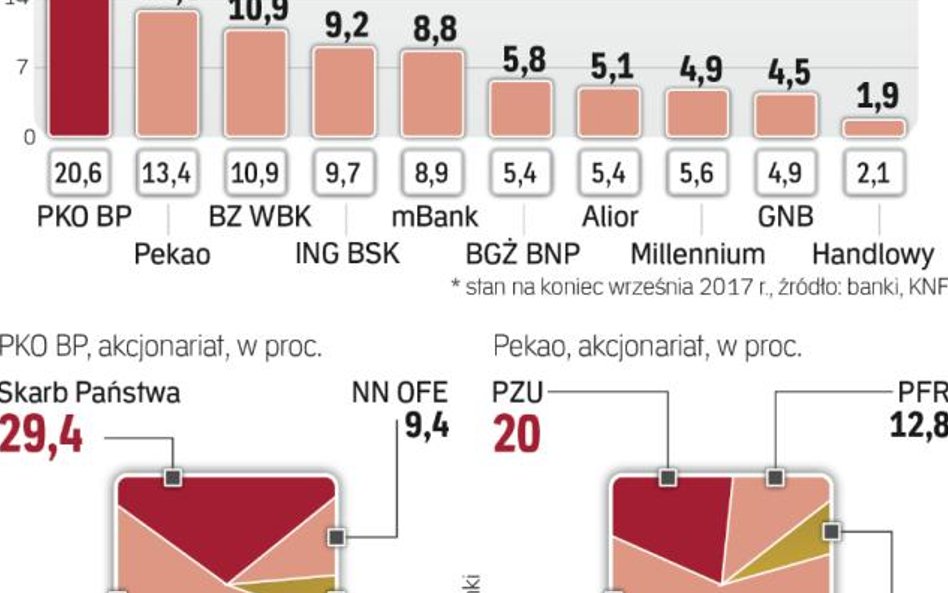 Połączone PKO BP i Pekao byłoby liderem rynku