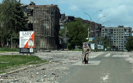Zniszczony Pokrowsk, zdjęcie z maja br.
