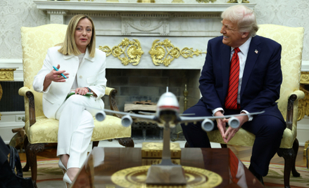 Premier Włoch Giorgia Meloni i prezydent USA Donald Trump