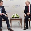 Władimir Putin w czasie spotkania z premierem Saksonii Michaelem Kretschmerem na forum gospodarczym 