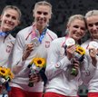 Srebrna sztafeta. Od lewej: Natalia Kaczmarek, Iga Baumgart-Witan, Małgorzata Hołub-Kowalik, Justyna