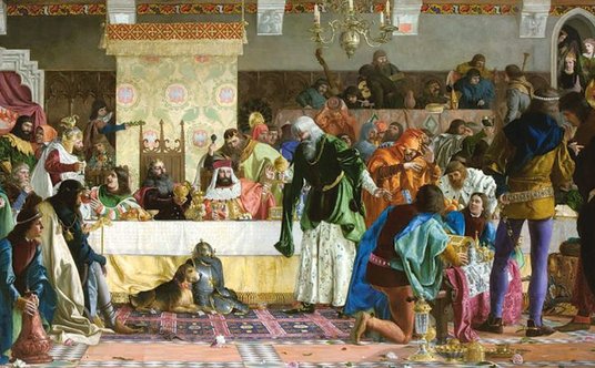 &#x201e;Uczta u Wierzynka&#x201d;, obraz namalowany przez Bronis&#x142;awa Abramowicza w 1876 r.