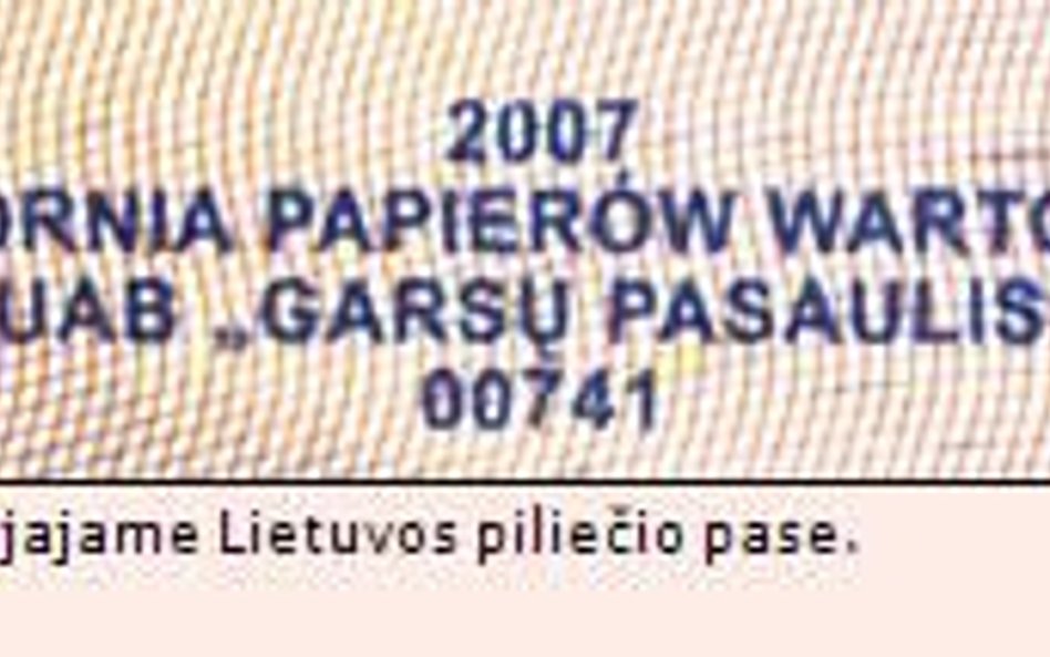 Taki napis widnieje na nowych litewskich paszportach