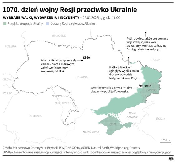 Tak wyglądała sytuacja na froncie 29 stycznia