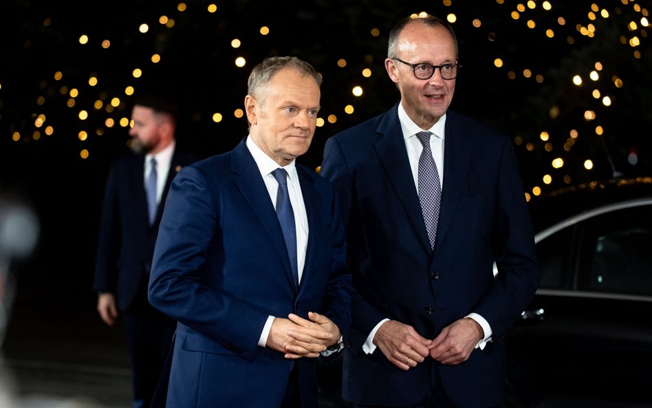Premier Polski Donald Tusk i kanclerz Niemiec Friedrich Merz