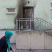 Wejście do meczetu Fatih Camii w Dreźnie po wybuchu materiałów zapalających