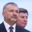 Nowy minister sprawiedliwości Waldemar Żurek podczas konferencji prasowej premiera Donalda Tuska