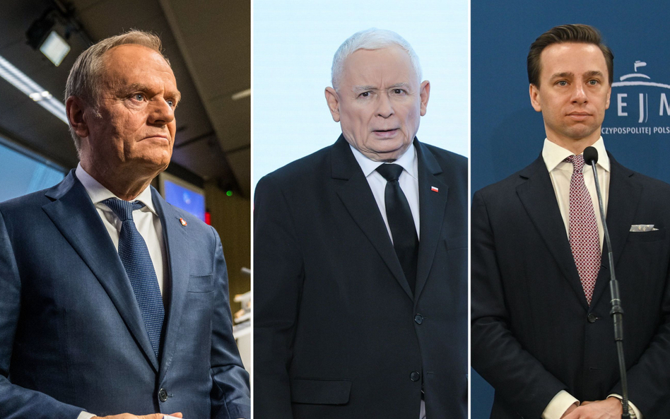 Donald Tusk, Jarosław Kaczyński, Krzysztof Bosak