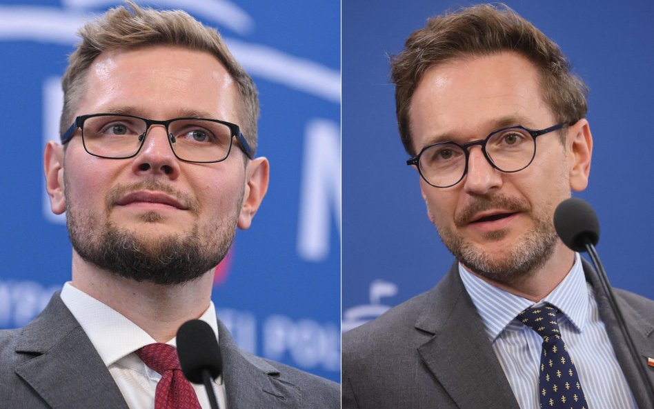 Poseł PiS Michał Woś i europoseł PiS Waldemar Buda
