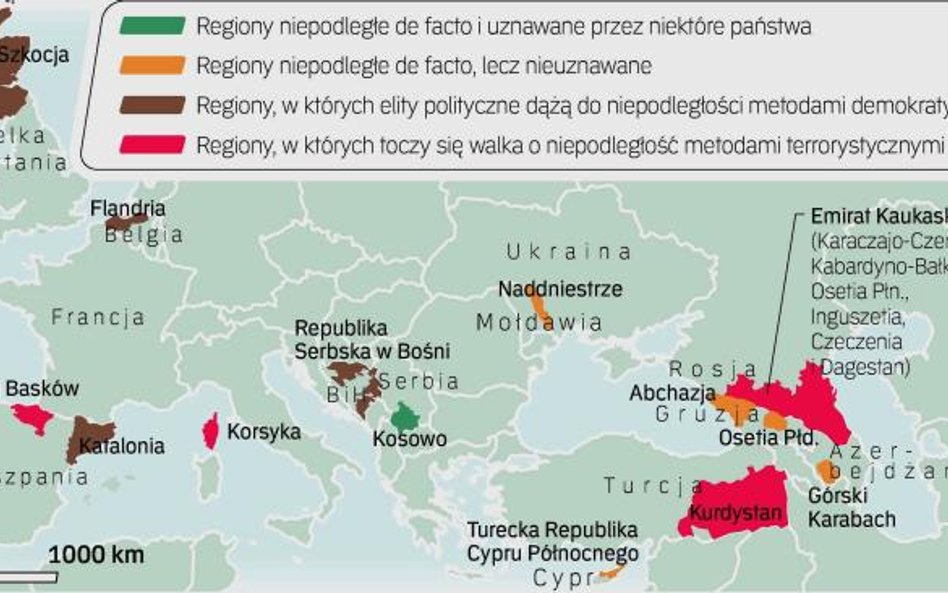 Tylko w Europie o niepodległość zabiega kilkanaście regionów. Jedynie część z nich ma tradycje własn