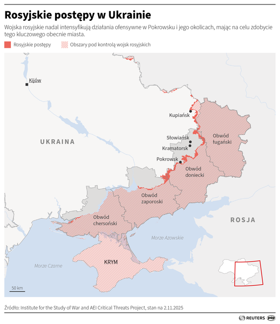 Rosyjskie postępy na Ukrainie