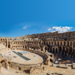 Panorama amfiteatru w Al-Dżamm, stanowiska archeologicznego w mieście Al-Dżamm (El-Jem; dawniej: Thy