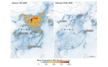 NASA: Epidemia COVID-19 spowodowała spadek zanieczyszczenia nad Chinami