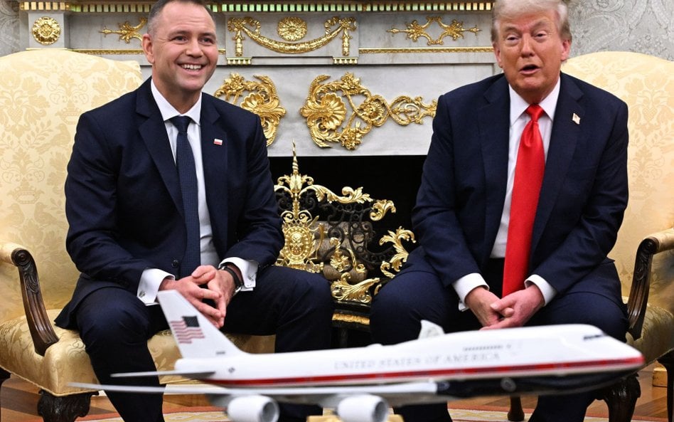 Donald Trump i Karol Nawrocki podczas wizyty polskiego prezydenta w Białym Domu, wrzesień 2025