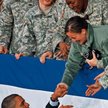 Prezydent USA Barack Obama podczas wizyty w amerykańskiej bazie w Seulu