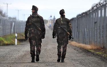Węgierska straż na granicy z Serbią