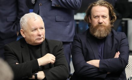 Prezes PiS Jarosław Kaczyński i prezes TVP Mateusz Matyszkowicz