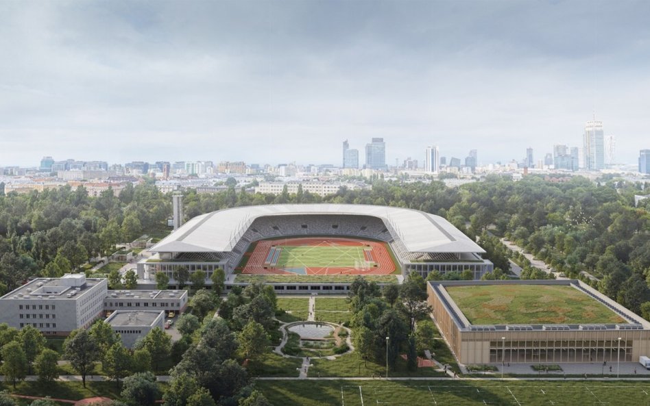 W ramach Nowej Skry powstanie hala sportowa o polemniści maksymlanie 6 tysięcy osób (na wizualizacji