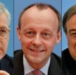 Od lewej: Norbert Röttgen - rocznik 1965, Friedrich Merz - rocznik 1955, Armin Laschet - rocznik 196