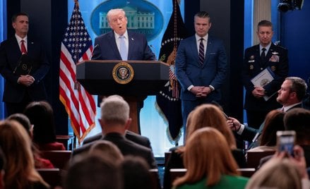 Konferencja Donalda Trumpa i Pete'a Hegsetha