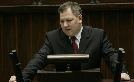 Krzysztof Lisek podczas wystąpienia w Sejmie