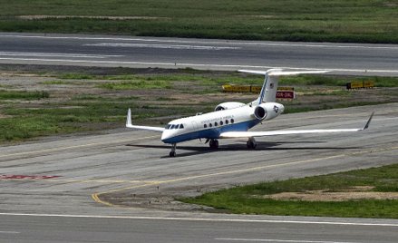 Na zdjęciu Gulfstream C-37A, taki sam, jak ten, którym leciał sekretarz bezpieczeństwa krajowego USA